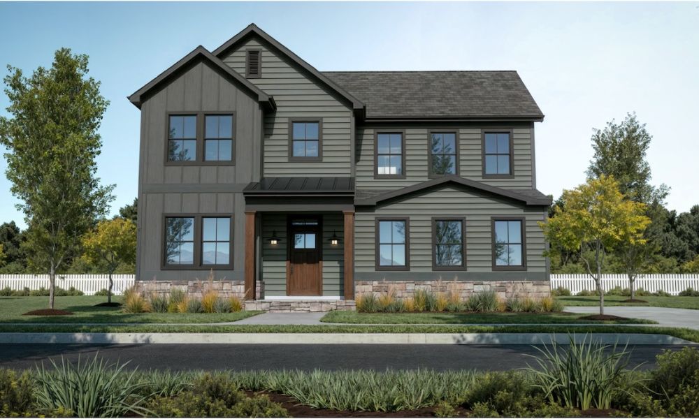 Oakville Elevation A with side load garage option